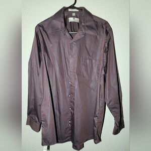 Etienne Aigner Men's Long Sleeve Dress Shirt - Plum